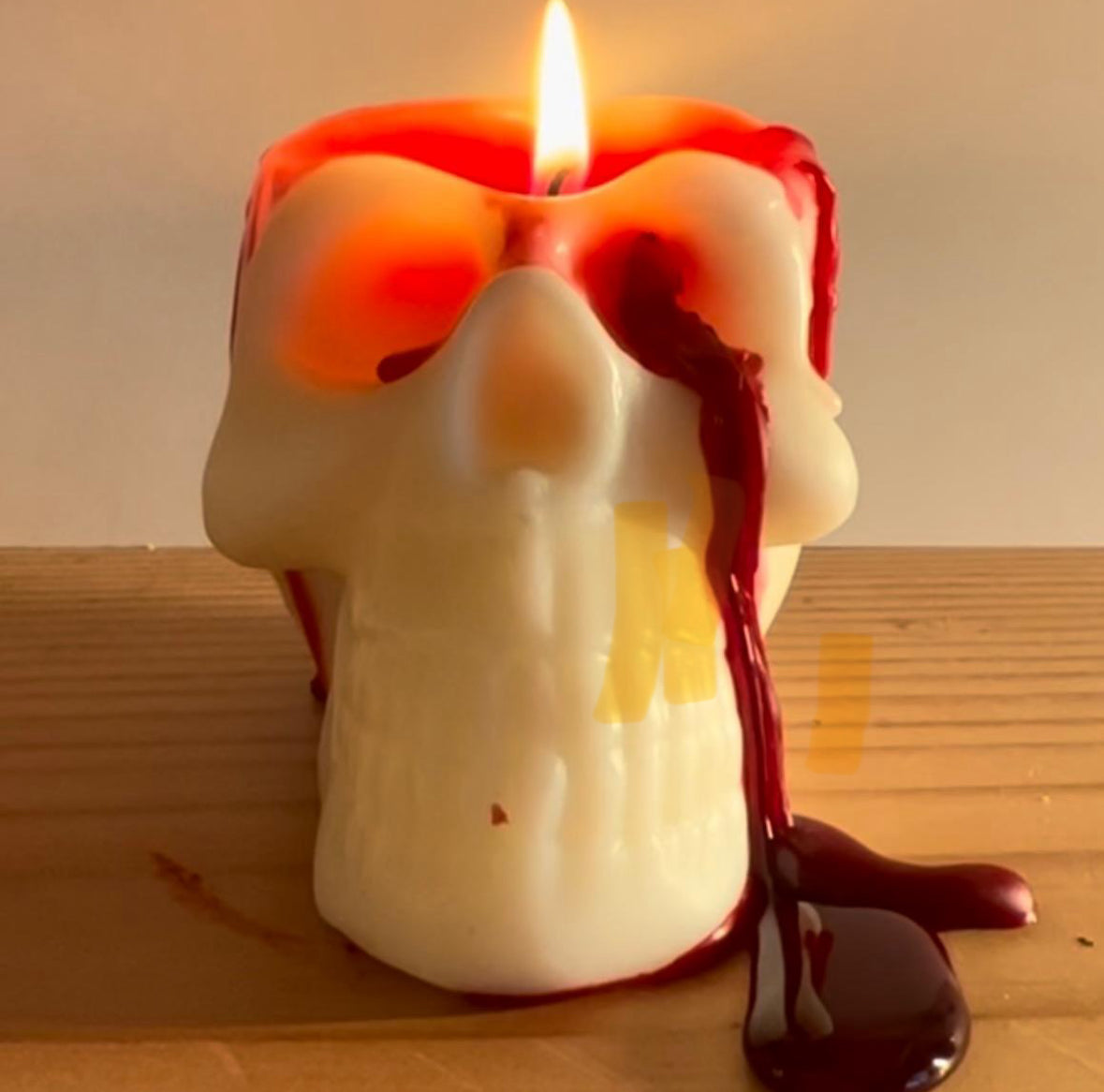 Bleeding Skull Candle